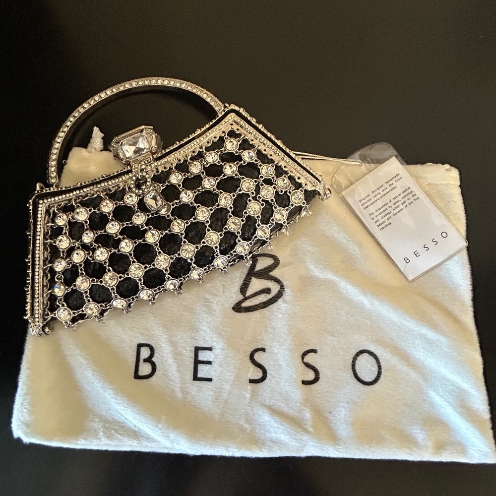 Besso Clutch Rhinestone Purse. NWT.